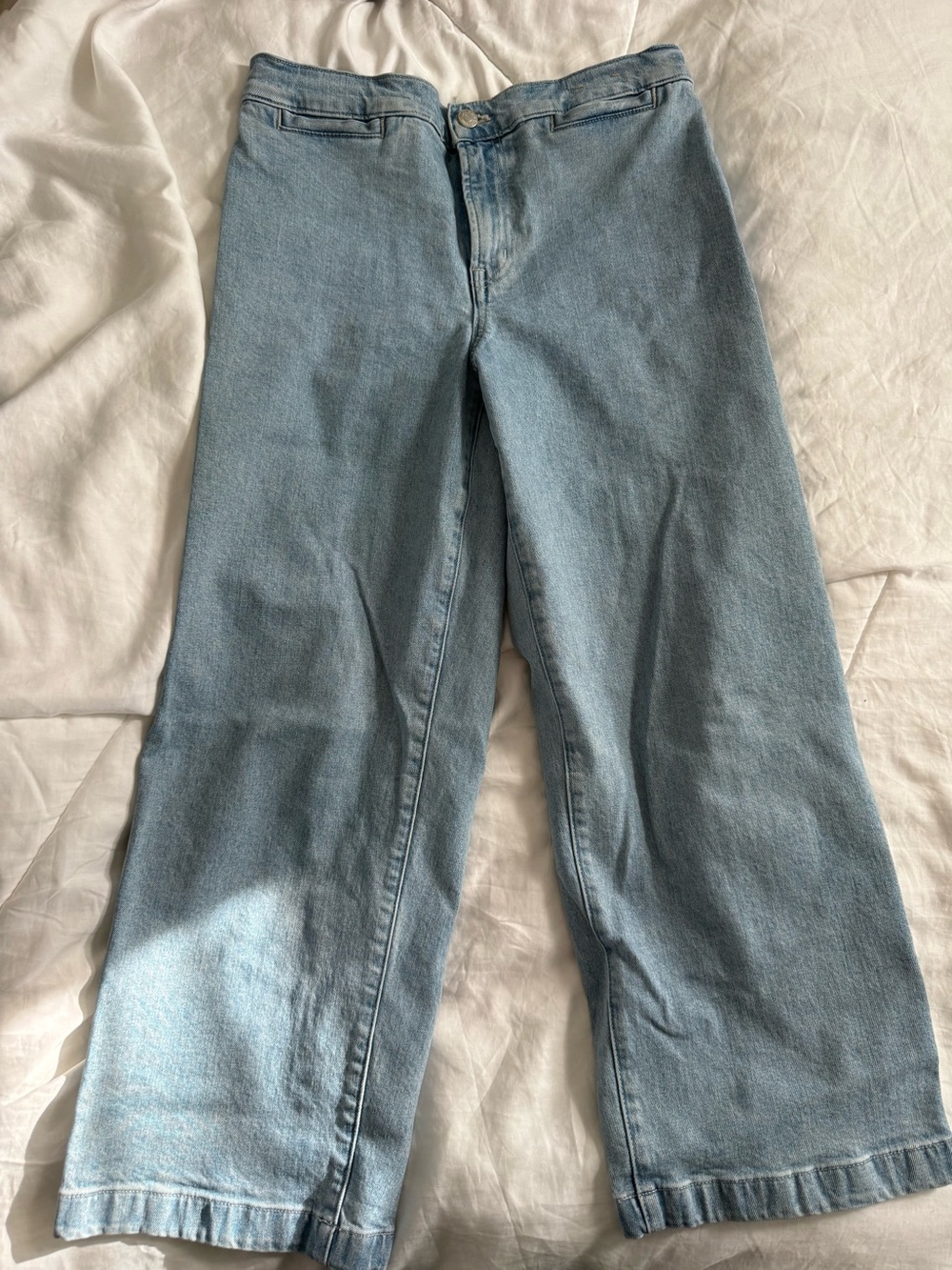 Madewell The Emmett Wide Leg Crop Jeans 27P 27 Petite Medium Wash